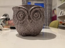 Owl Vase Flower Plant Pot Ceramic planter Vintage beige/brown