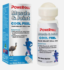 50ml PowerRoll Muscle & Joint COOL Feel Pain Relief Roll-On Liniment Oil