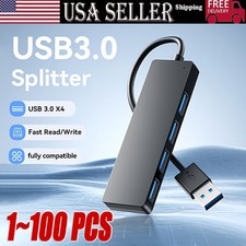 4 Port USB 3.0 Splitter Multi Adapter 5Gbps High Speed For PC Desktop Laptop LOT