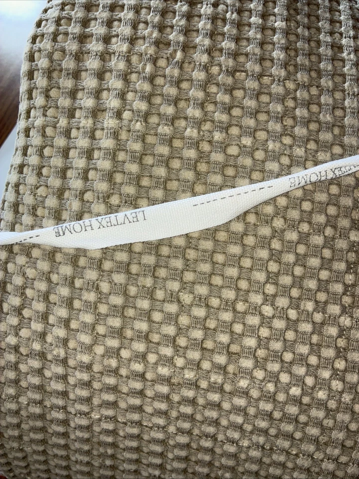 LEVTEX HOME MILLS ВАФЛИ ПОЛНЫЙ/КОРОЛЕВА ЛОСКУТНОЕ ОДЕЯЛО КОМПЛЕКТ ШАМС ХЛОПОК СЕРО-БЕЖЕВЫЙ - Изображение 2 из 2