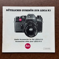 Useful Accessories For The Leica R3 Camera Brochure English German French