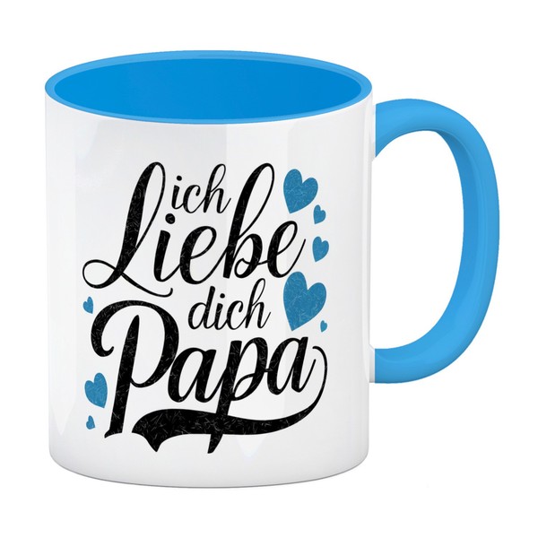 Ich Liebe Dich Papa Kaffeebecher In Hellblau-image