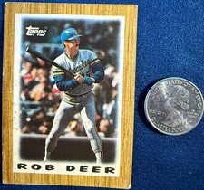 1987 TOPPS LEAGUE LEADERS MINI #59 ROB DEER (MILWAUKEE BREWERS) BASEBALL CARD