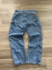 Vintage 90 s Thick Dickies Men's Denim Carpenter Baggy Utility Work Pants