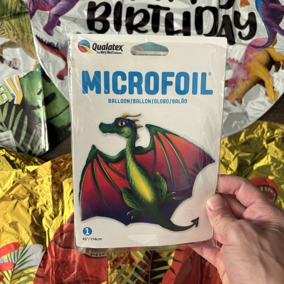 Декор для вечеринки в джунглях воздушные шары динозавры лот из 10 майларовой фольги Happy Birthday T-Rex - Изображение 4 из 4