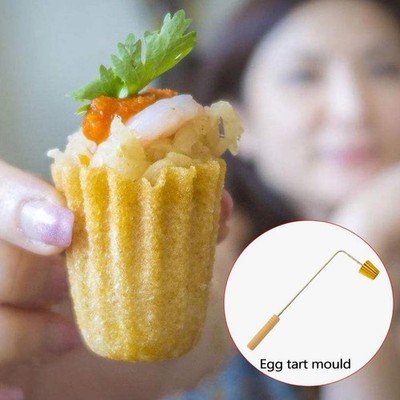 Pie Tee Maker Nyonya Top Hats Mold Egg Tart Mold Holzgriff Küchenwerkzeug