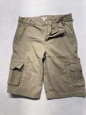Cat Jack Boys Beige Cargo Shorts Size 14 Cotton Canvas Pockets Flat Front