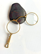 Victorian Folding Lorgnette Lorgnon glasses gold plated over brass