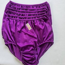 6 Plus Size Underwear Nylon Comfort Soft Granny Panties High Waist 42"-48"Purple