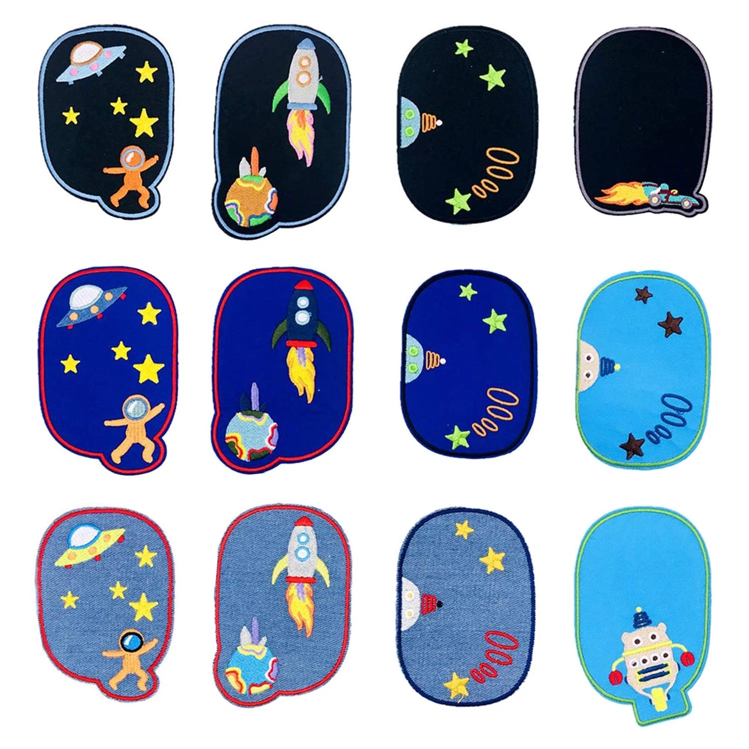 Space Astronaut Embroidered Iron On Patch, 12 Count Knee Patches for...