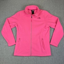 The North Face Childrens Girls Pink Fleece Zip Up Long Sleeve Jacket Size XL 18