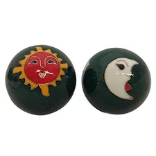 THY ARTS Baoding Balls Chinese Health Massage Exercise Stress Balls  Green Moon