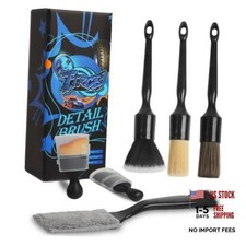 6PCS Car Detailing Brush Set, Boars Hair Car Detailing Brushes, Ultra Soft No