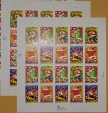 Two Panes x 20 = 40 of Holiday MUSIC MAKERS 37¢ US Christmas Stamps Sc 3821-3824