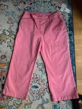 New Jones New York Pink Flat Front straight Leg Ankle Pants Stretch Size 12