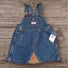 NWT VTG Ralph Lauren Girls Denim Overall Dress - Size M