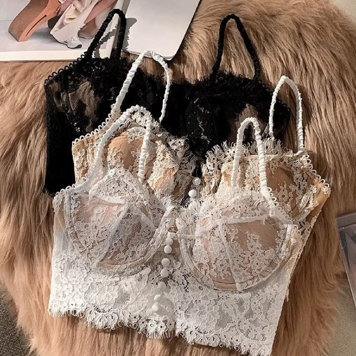corset style Bra Breast Cover Summer Thin Full Cup  Underwire Sexy Bra Lingerie-image