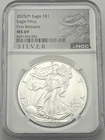2025 (P) $1 American Silver Eagle w/ Eagle Privy Mark First Releases NGC MS69