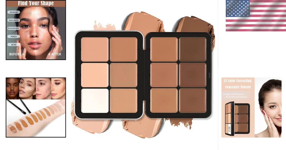 12 Color Professional Color Correcting Concealer Palette - Flawless Finish - Image 2 of 4