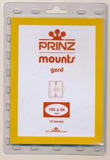 Prinz Scott Stamp Mount 165/94 mm - BLACK - Pack of 10 (165x94  165 mm) PRECUT