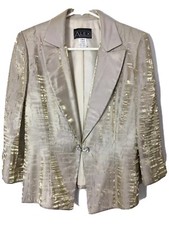 Alex Evenings Womens Jacket Sz 6 Gold Shimmer