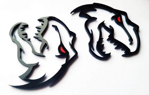 2x Fender Emblem Logo Badge for Dodge RAM TRX 1500 2500 3500 T-Rex Dinosaur - Picture 3 of 3