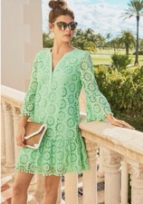 LILLY PULITZER BEKAH DRESS PINWHEEL EYELET PATINA GREEN EXRTA SMALL