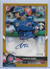 2018 BOWMAN GOLD RC CHARCER BURKS AUTO SIGNED AUTOGRAPH #D/50 CHICAGO CUBS