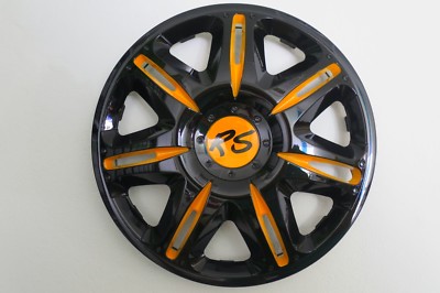 4 Radkappen Nascar orange/black in 15 Zoll brandneu Modell 2014