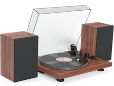 Crosley C62B-WA 2-Speed Bluetooth Turntable Record Player w/ Speakers Walnut NEW