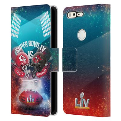 NFL 2021 SUPER BOWL 55 VERSUS BRIEFTASCHE HUELLE AUS LEDER FÃR GOOGLE HANDYS