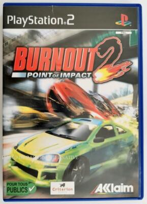 Jeu PS2 Burnout 2 Point Of Impact - Version Complète Avec Boîtier Et Notice, En Bon état