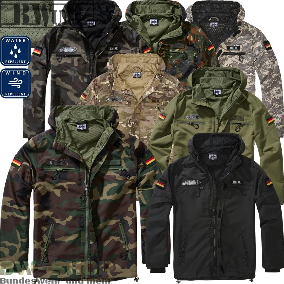 BWuM TACTICAL WINDBREAKER SOMMER MIT ZIPPER PATCH & FLAGGEN REGENJACKE WINDJACKE - Bild 1 von 1