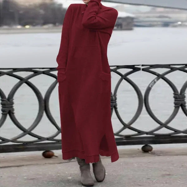 Knitted hooded jumper dress sales