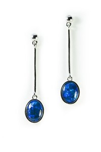 Authentic Blue Green Australian Triplet Opal Earrings White Gold Plated Sterling Silver