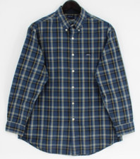 CHAPS Button Up Shirt Men's Size L Blue Multicolor Plaid Long Sleeve Collared