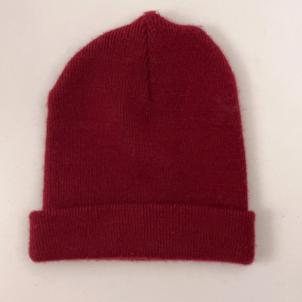 Dark Red Made United States Watch Cap Machine Knit