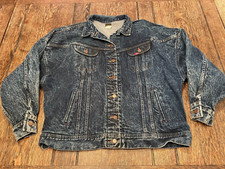 vintage LEE Riders men's M acid washed Denim Jean Jacket Union Made in USA 34783