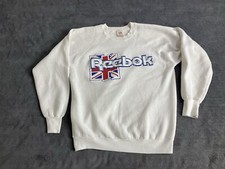 VTG Reebok Sweatshirt Men Large White Pullover Crew Neck 90s Classic MADE IN USA