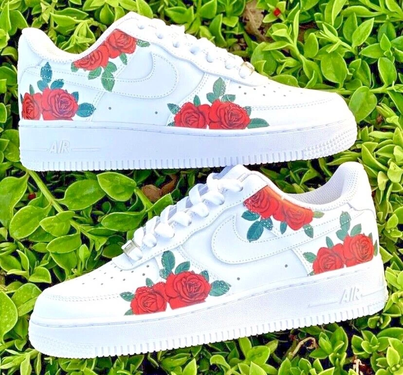 Nike shoes with hotsell roses on them
