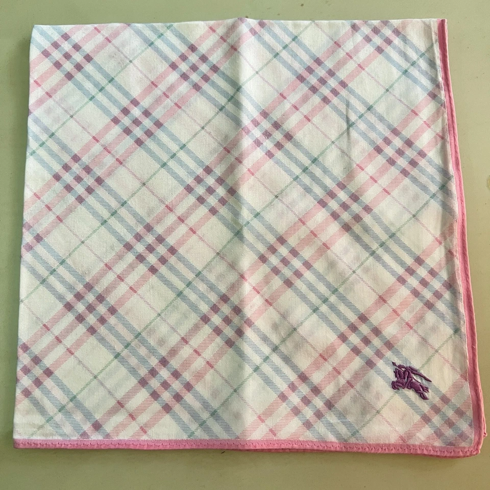 PAÑUELO HOMBRE BEBÉ ROSA CUADROS CLÁSICO ALGODÓN DE COLECCIÓN BOLSILLO ARTE CUADRADO 19” #B29 Foto 2 de 3