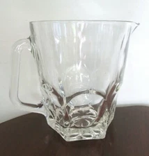 Vintage Duralex Verallia Double Thumbprint Water Pitcher 6.5" Spain 50's-60's