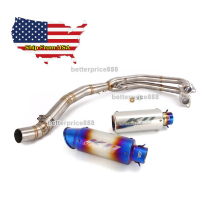 Full Exhaust System Headers Pipe With Muffler Tips For Kawasaki Ninja 400 Z400