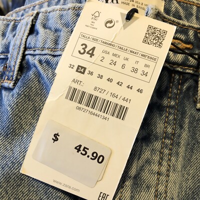 vintage an・an no.24 ZARA Light Wash Denim Jeans Size 2 in excellent condition. New
