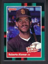 1988 Donruss The Rookies #35 Roberto Alomar Baseball Rookie Card. rookie card picture
