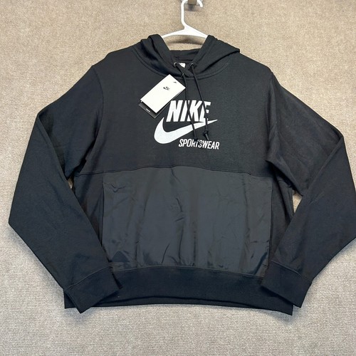 Nike Sportswear Heritage Fleece Hoodie Damen Small Schwarz Pullover Mixed NEU