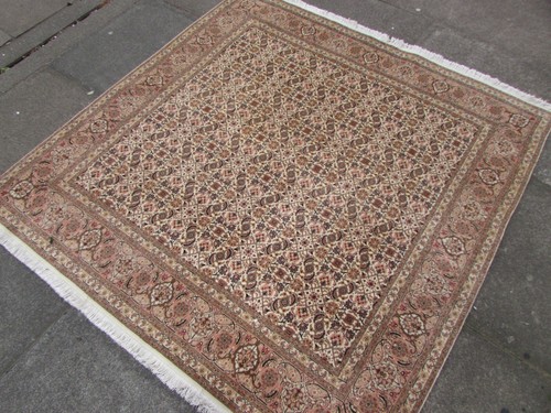 Sottile Vintage Fatto a Mano Tradizionale Tappeto Orientale Lana Beige Piccolo - Picture 2 of 13
