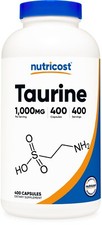 Nutricost Taurine 1000mg, 400 Capsules - Gluten Free  Non-GMO