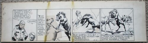 BRONCHO BILL Newspaper Daily Strip Original art 8/2/1946 HARRY O'NEILL Western - Afbeelding 1 van 4