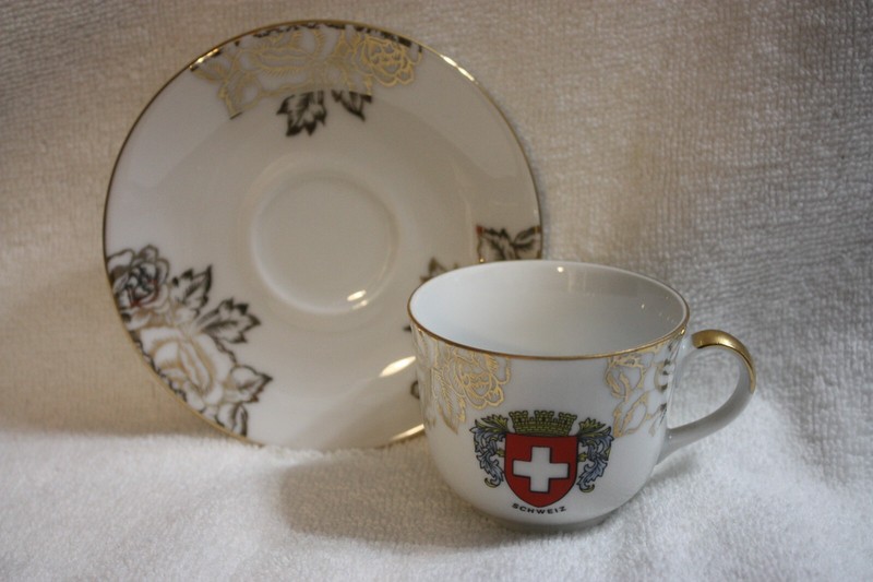 Vintage Westerling Bavaria Swiss Flag Demitasse Cup and Saucer Suisse